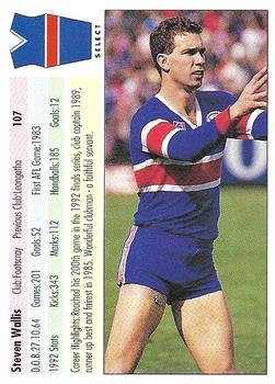 1993 Select AFL #107 Steven Wallis Back